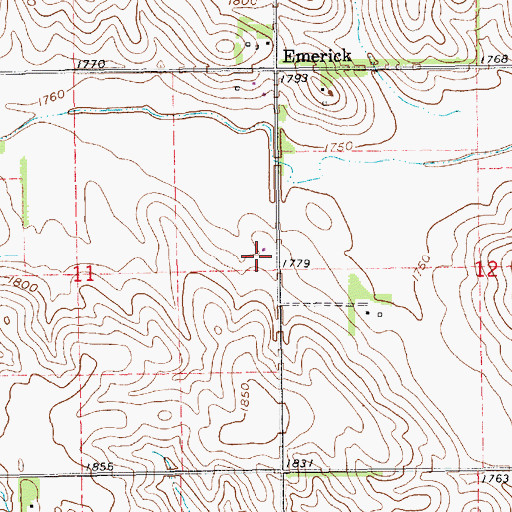 Topographic Map of Emerick Public School, NE