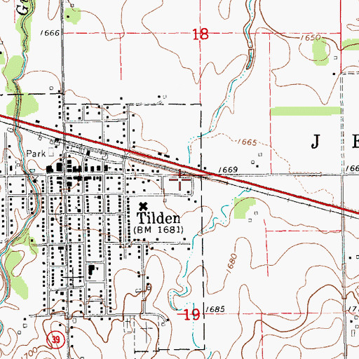 Topographic Map of East City Park, NE