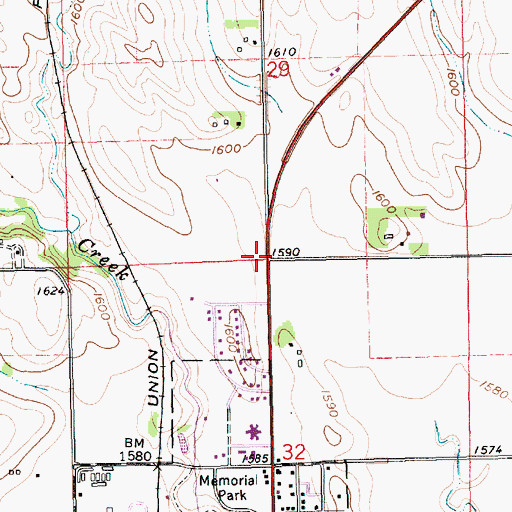 Topographic Map of Madison County Courthouse, NE