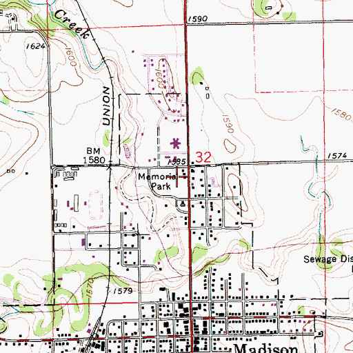 Topographic Map of Madison Post Office, NE