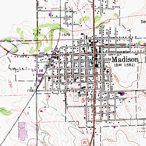 Topographic Map of Trinity Lutheran Church, NE