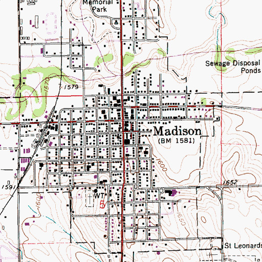 Topographic Map of United Presbyterian Church, NE