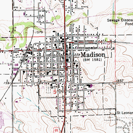 Topographic Map of United Methodist Church, NE