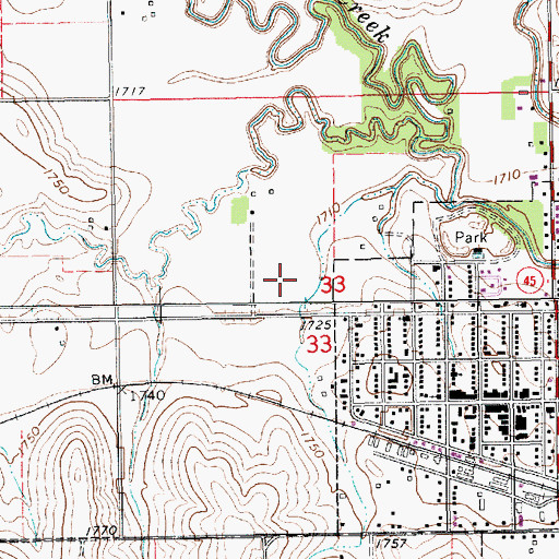 Topographic Map of Newman Grove Golf Club, NE