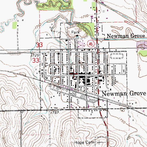 Topographic Map of Newman Grove Family Dentistry, NE