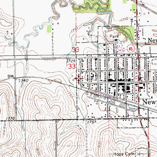 Topographic Map of Newman Grove Medical Clinic, NE