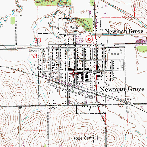 Topographic Map of Grace Church, NE