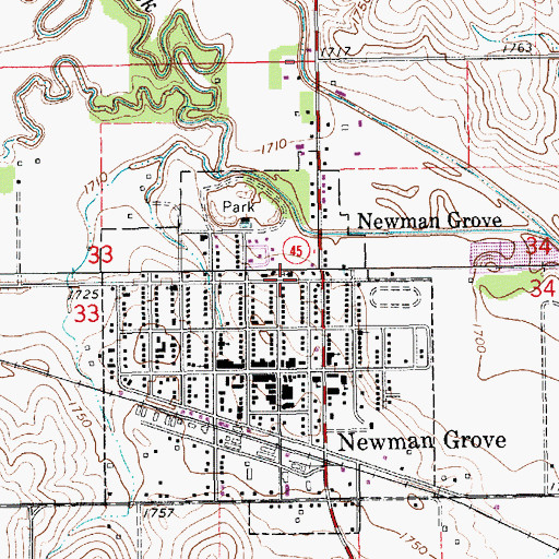 Topographic Map of Shell Creek Lutheran Church, NE