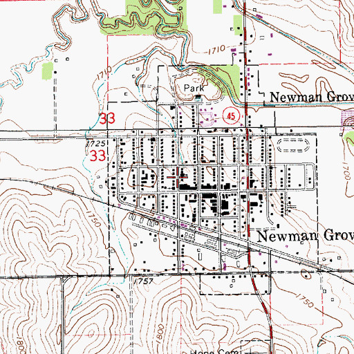 Topographic Map of United Methodist Church, NE