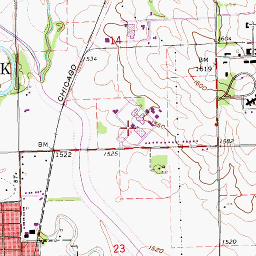 Topographic Map of Northeast Community College Library, NE