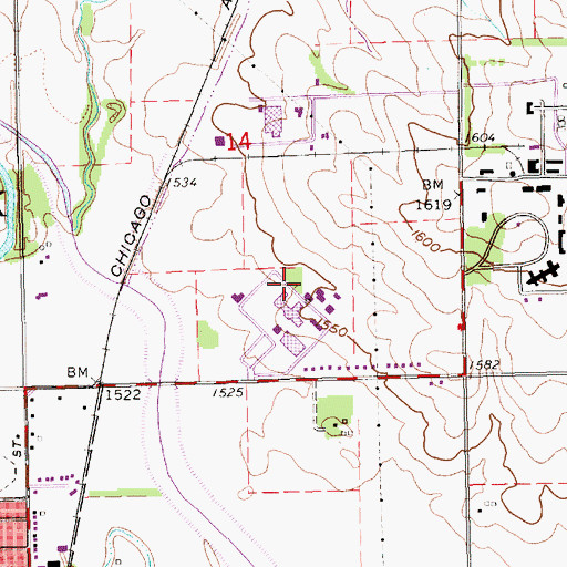 Topographic Map of Shipping and Receiving Warehouse, NE