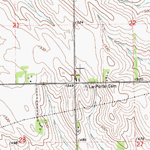 Topographic Map of La Porte Post Office (historical), NE