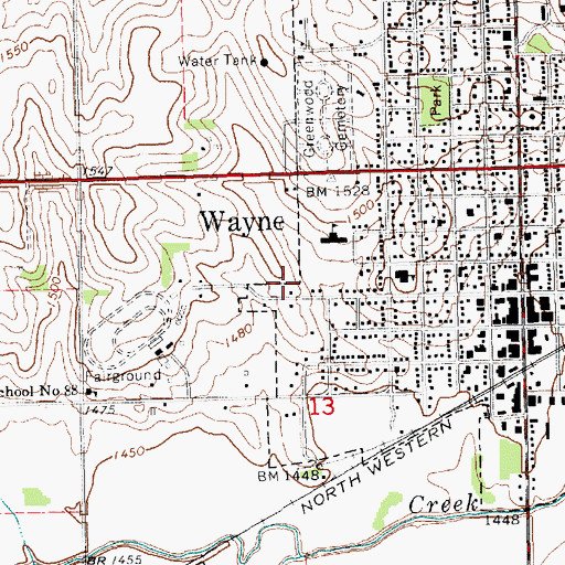 Topographic Map of Ashley Park, NE