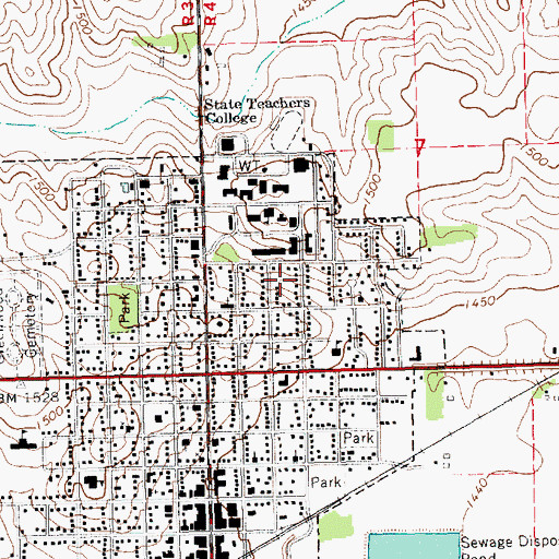 Topographic Map of Nebraska Street Park, NE