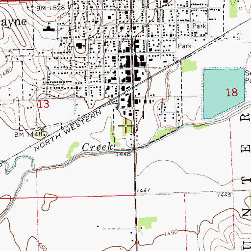 Topographic Map of Victor Park Campground, NE