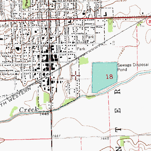 Topographic Map of Wayne Grain and Feed Elevator, NE