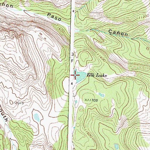 Topographic Map of Elk Lake, CO