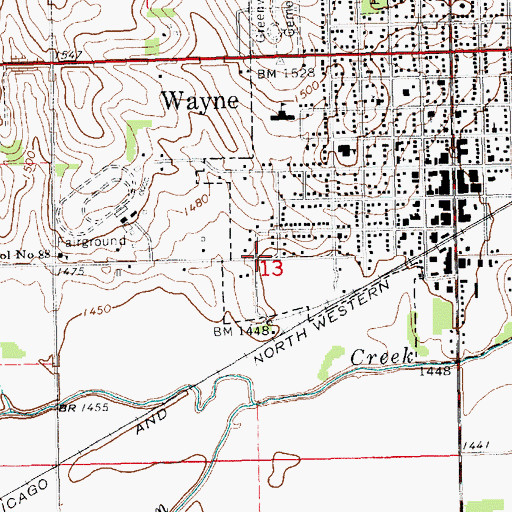 Topographic Map of Kingdom Hall of Jehovahs Witnesses, NE