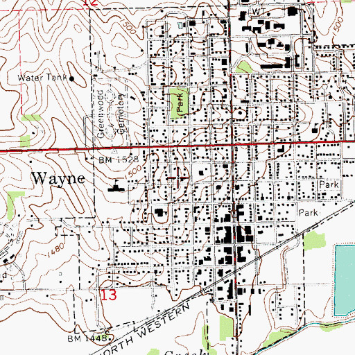 Topographic Map of Calvary Bible Evangelical Free Church, NE