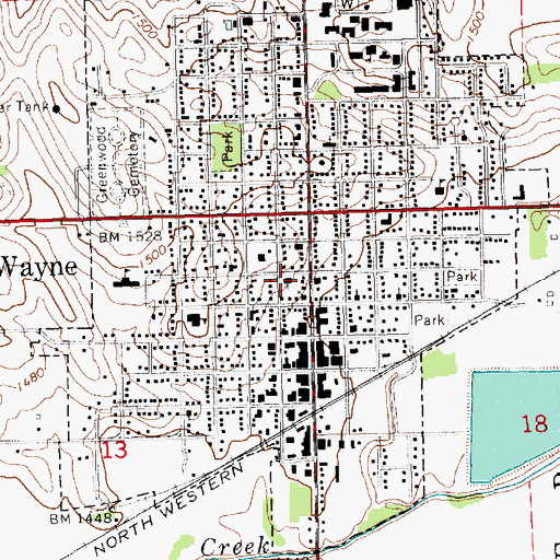 Topographic Map of Our Savior Lutheran Church, NE