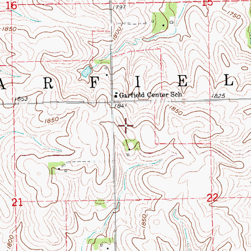 Topographic Map of Township of Garfield, NE