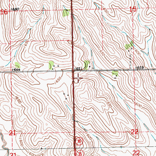 Topographic Map of Township of Hancock, NE