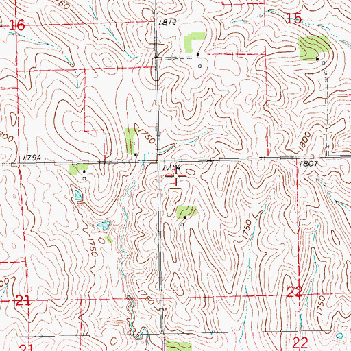 Topographic Map of Township of Hoskins, NE