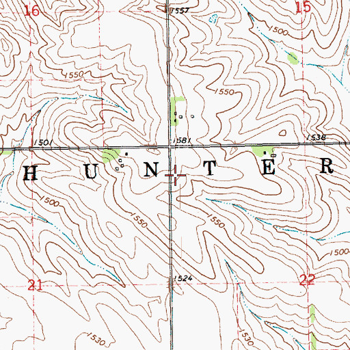 Topographic Map of Township of Hunter, NE