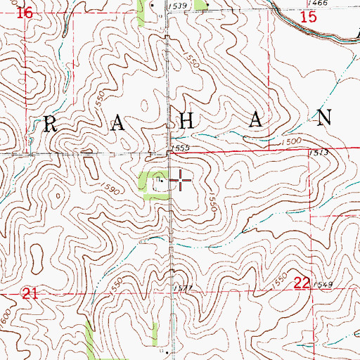 Topographic Map of Township of Strahan, NE