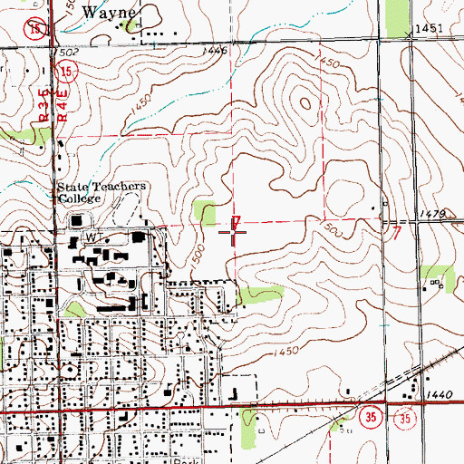 Topographic Map of Wayne Care Center, NE