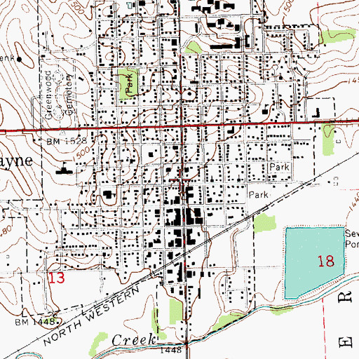 Topographic Map of Wayne Dental Clinic, NE