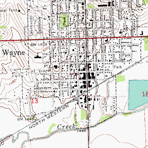 Topographic Map of Wayne Sport and Spine Clinic, NE