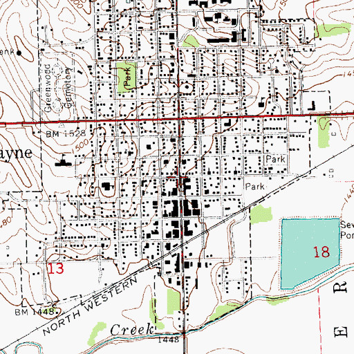 Topographic Map of Wayne Vision Center, NE