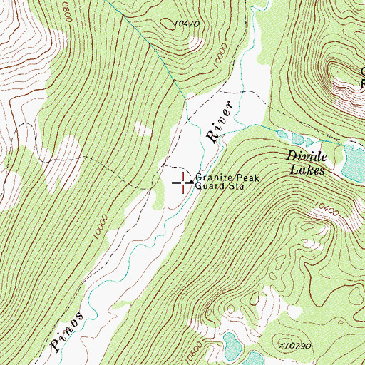 Topographic Map of Granite Peak Guard Station, CO