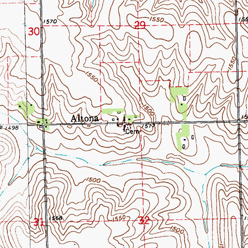 Topographic Map of First Trinity Lutheran School, NE
