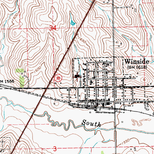 Topographic Map of Winside Public Schools, NE