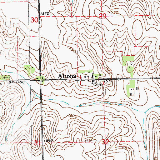 Topographic Map of First Trinity Lutheran Church, NE