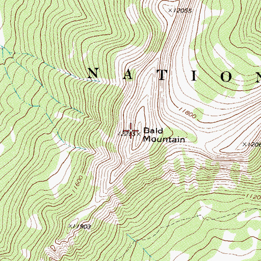 Topographic Map of Bald Mountain, CO