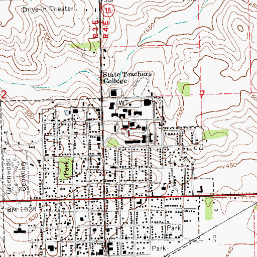 Topographic Map of Wayne State College, NE