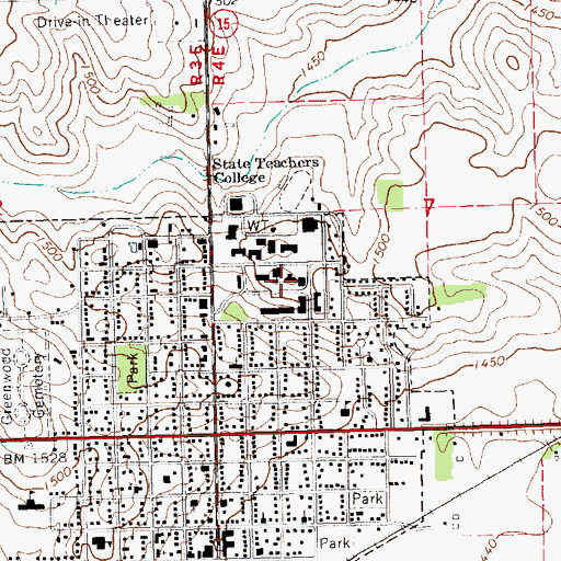 Topographic Map of Benthack Hall, NE