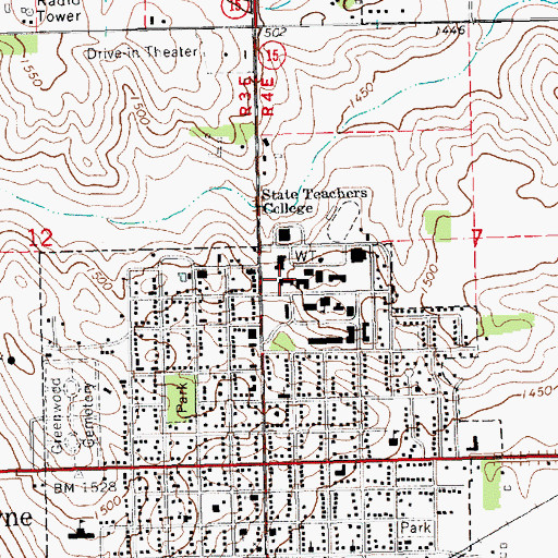 Topographic Map of Neihardt Hall, NE