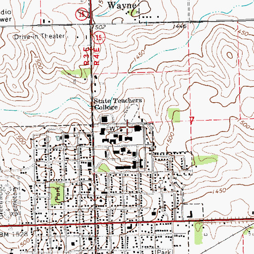 Topographic Map of Peterson Hall, NE