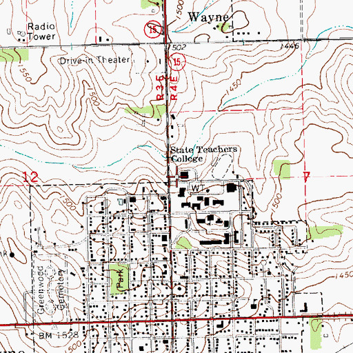 Topographic Map of Rice Auditorium, NE