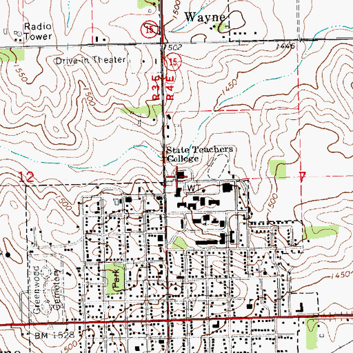 Topographic Map of Recreation Center, NE