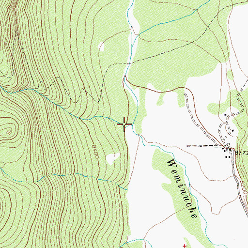 Topographic Map of Falls Creek, CO
