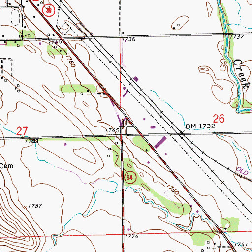 Topographic Map of Ben Bowman Kiwanis Roadside Park, NE