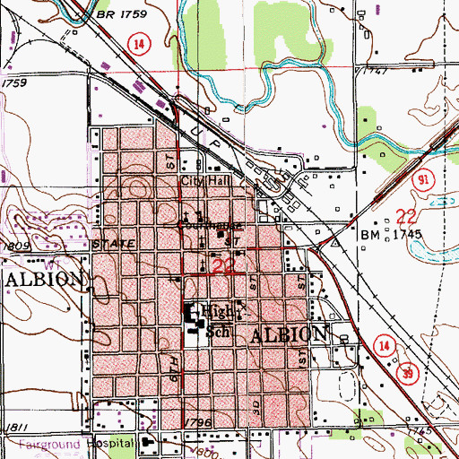Topographic Map of Palmer Eye Associates Center, NE