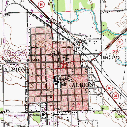 Topographic Map of Zion Lutheran Church, NE