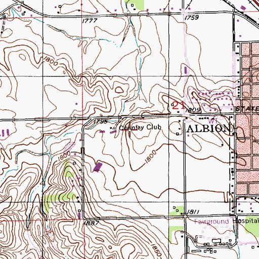 Topographic Map of United Methodist Church, NE