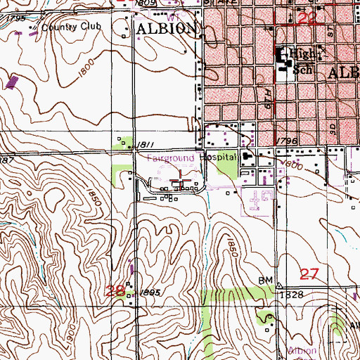 Topographic Map of Boone County Fairground, NE